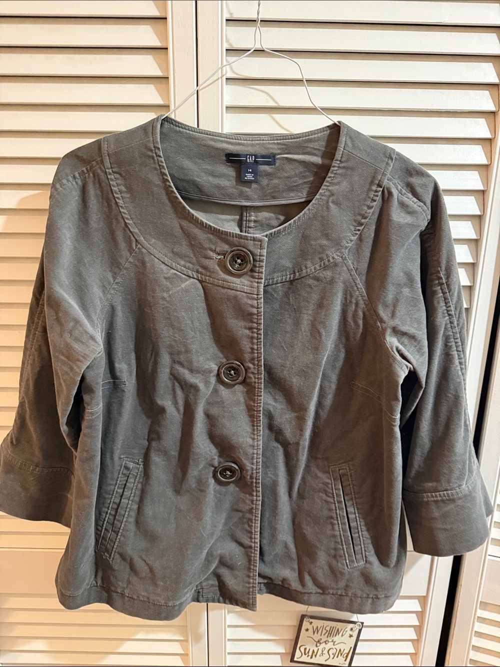 GAP Olive Green Button-Front Utility Jacket